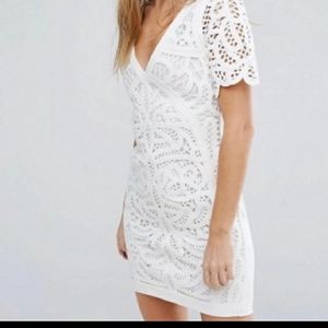 French Connection Crochet Bodycon Mini Dress